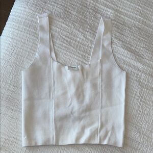 Abercrombie & Fitch White Knit Crop Top